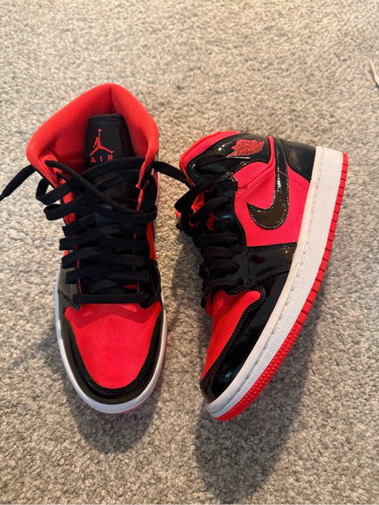Nike Shoes - Nike Women's neon Red and Black High-Top Sneakers